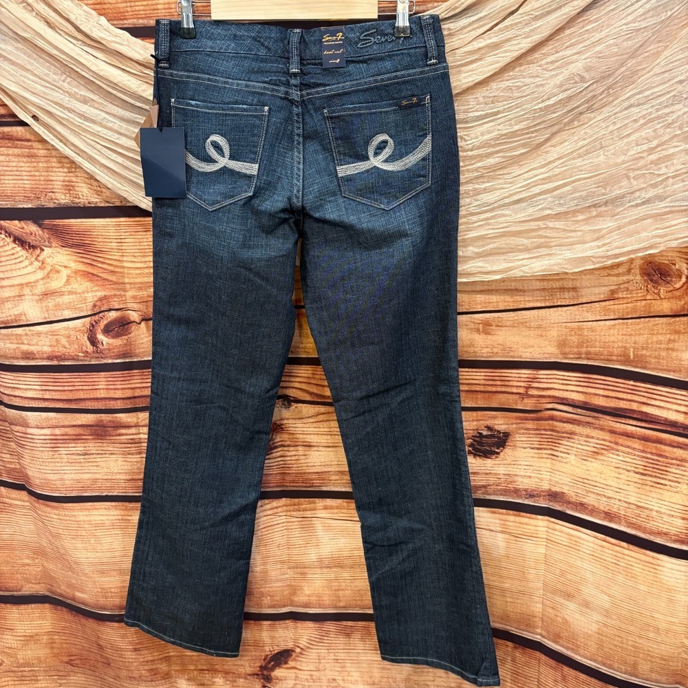 Seven7 Jeans Womens Boot Cut Dark Wash Blue Denim Embellished Pockets Size 8 - Picture 6 of 9